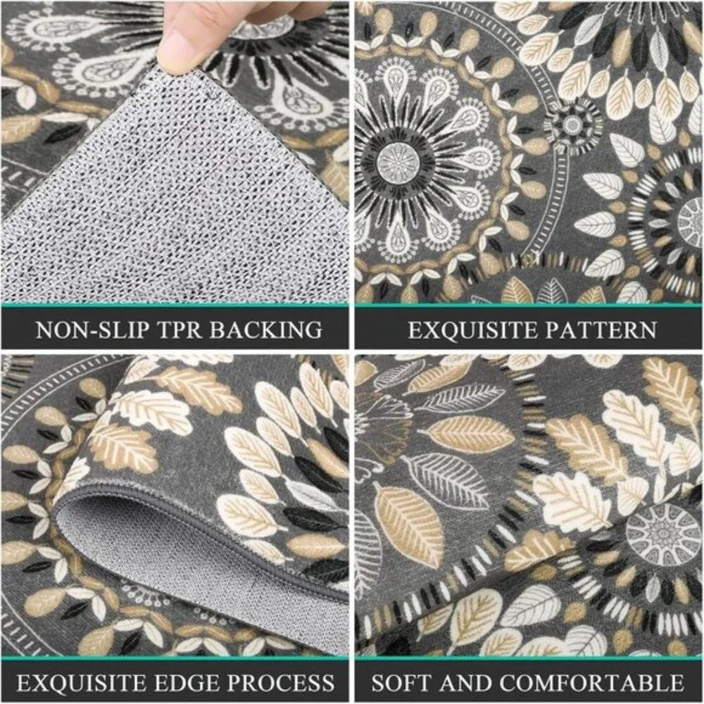 New 3-Piece Kitchen Rug Set, Washable Non-Slip Farmhouse Mats for Floor